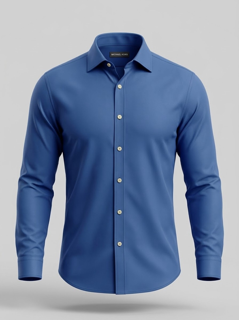 Michael Kors Men's Slim Fit Blue Long-Sleeve Dress Shirt L 16 1/2 34/35 NEW